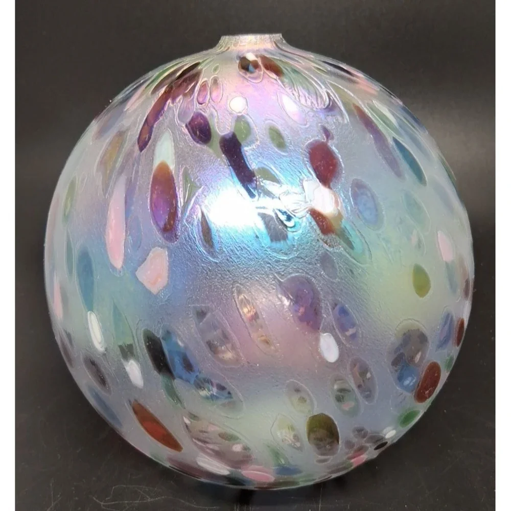Vintage Mount Saint Helen's Hand Blown Glass Oil Lamp 5